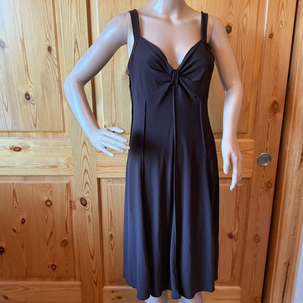 Ipseity Portland Oregon Y2K Stretch Knit Dress Dark Brown Size L Casual